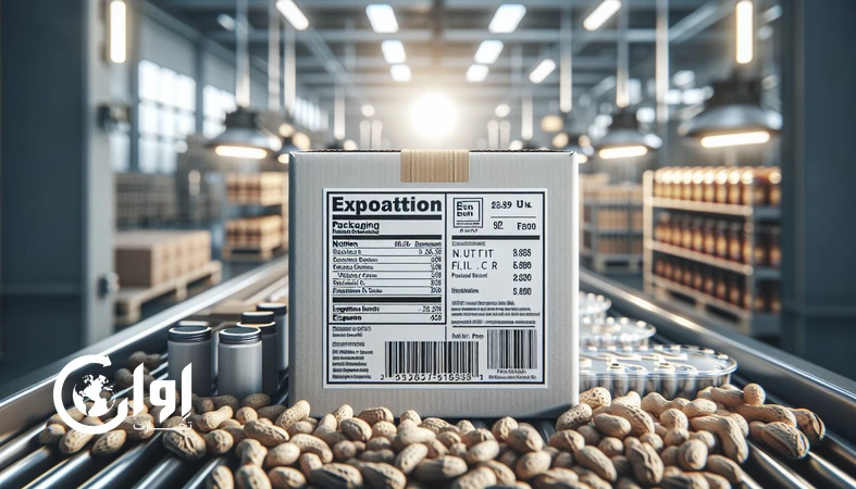 برچسب حرفه‌ای مواد غذایی صادراتی با جدول تغذیه، ترکیبات، بارکد و تاریخ انقضا روی بسته‌بندی محصولات ایرانی برای بازارهای بین‌المللی