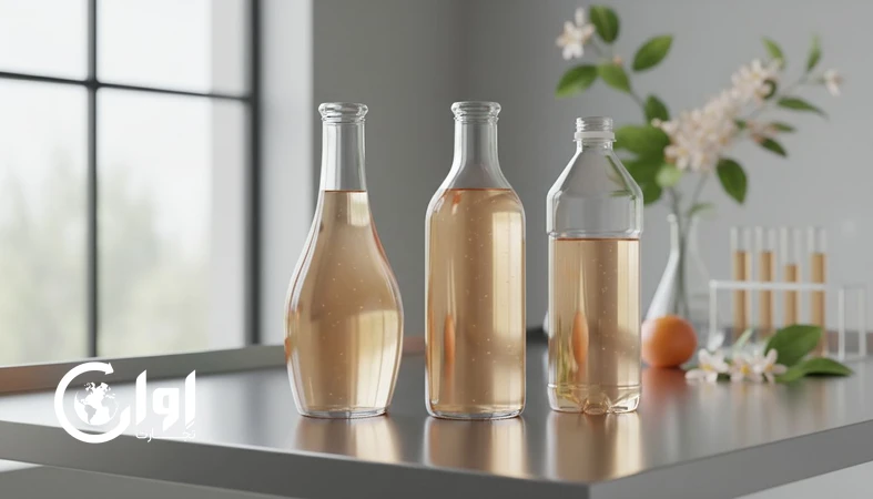 نوشیدنی گیاهی بهارنارنج در بسته بندی بطری و شیشه برای صادرات B2B روی میز کنترل کیفیت