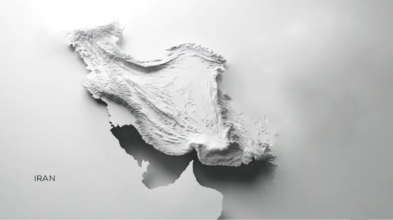 تصویری هوایی از نقشه ی ایران منطقه تولید محصولات غذایی صادراتی با کیفیت.