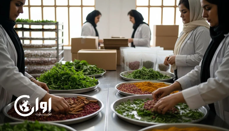 زنان تولیدکننده روستایی در کارگاه فرآوری و بسته‌بندی مواد غذایی با رویکرد صادرات و کنترل کیفیت