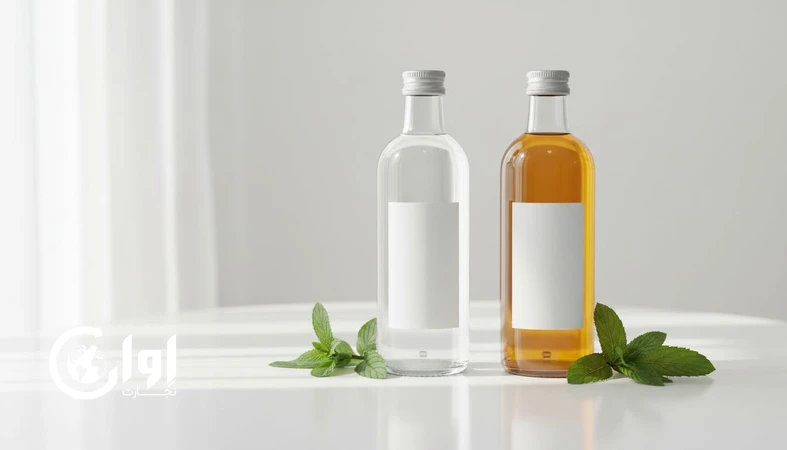 عرق شاطره صادراتی در بطری شیشه ای شفاف و بطری شیشه ای کهربایی با بسته بندی مناسب سفارش عمده