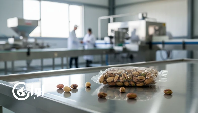 پسته اکبری سیرجان با بسته‌بندی پاکت و وکیوم مناسب تأمین عمده و صادرات_اوان تجارت