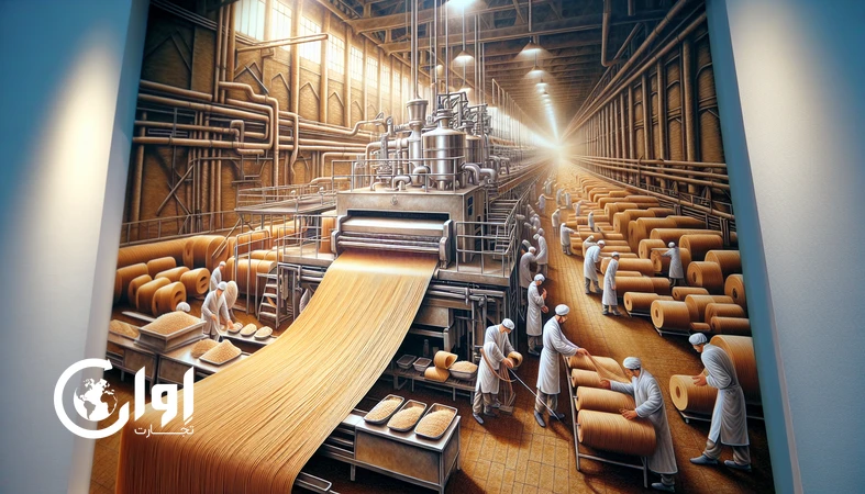 خط نیمه‌صنعتی تولید رشته سنتی ایرانی با برش یکنواخت و خشک‌کردن کنترل‌شده برای کیفیت صادراتی