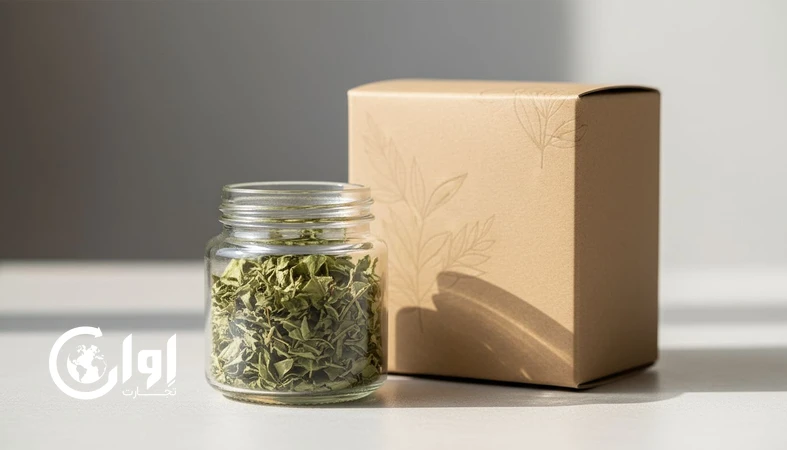 کاکوتی خشک بسته بندی پریمیوم و کادویی در جار شیشه‌ای و جعبه هدیه مناسب صادرات B2B_اوان تجارت