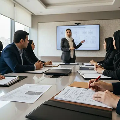اجتماع أوان تجارة لتنسيق العقود والتوريد للتصدير من إيران، مع تثبيت المواصفات ومسار الجودة والوثائق للأسواق العربية.