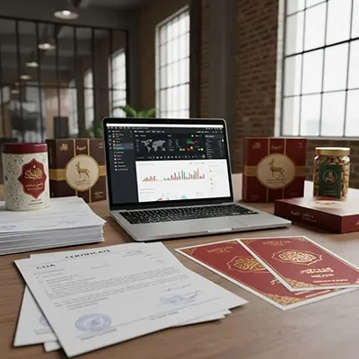 متابعة شحنات تصدير الأغذية إلى السعودية مع ملفات COA والفواتير ضمن عمليات أوان تجارة